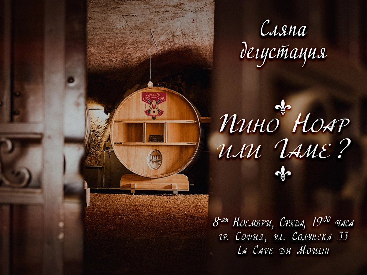 La-Cave-du-Moulin_1200_900 СЛЯПА ДЕГУСТАЦИЯ „ПИНО НОАР ИЛИ ГАМЕ“ - Image 1